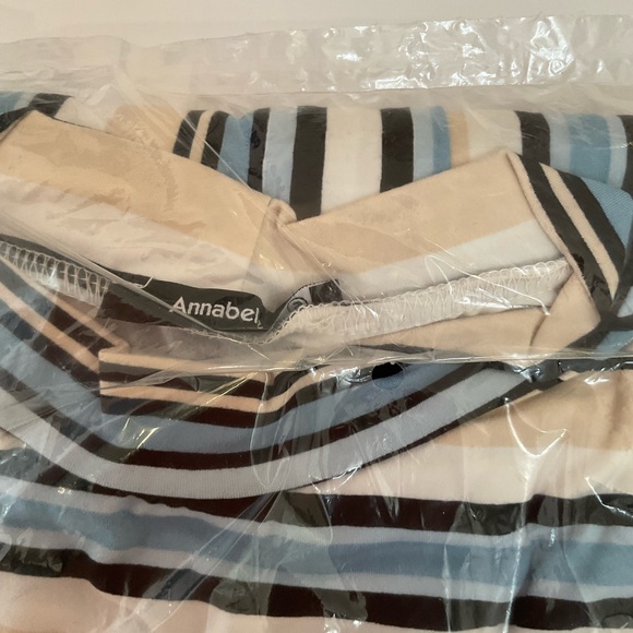 Annabelle Maxi Dress Striped White Blue Black Empire Waist Size S NWT - Picture 7 of 9